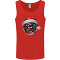 Union Jack Christmas Biker Skull British Flag Mens Vest Tank Top Red