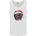 Union Jack Christmas Biker Skull British Flag Mens Vest Tank Top White