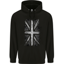 Union Jack Flag GB British UK Great Britain Mens 80% Cotton Hoodie Black