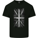Union Jack Flag GB British UK Great Britain Mens Cotton T-Shirt Tee Top Black