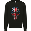 Union Jack Flag Skull Gym MMA Biker Britain Mens Sweatshirt Jumper Black