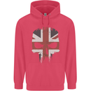 Union Jack Skull British Gym Biker Flag Childrens Kids Hoodie Heliconia