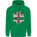 Union Jack Skull British Gym Biker Flag Childrens Kids Hoodie Irish Green