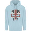 Union Jack Skull British Gym Biker Flag Childrens Kids Hoodie Light Blue