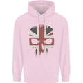 Union Jack Skull British Gym Biker Flag Childrens Kids Hoodie Light Pink