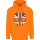 Union Jack Skull British Gym Biker Flag Childrens Kids Hoodie Orange