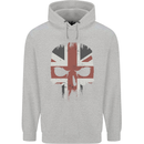 Union Jack Skull British Gym Biker Flag Childrens Kids Hoodie Sports Grey