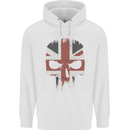 Union Jack Skull British Gym Biker Flag Childrens Kids Hoodie White