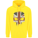 Union Jack Skull British Gym Biker Flag Childrens Kids Hoodie Yellow