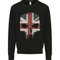 Union Jack Skull British Gym Biker Flag Mens Sweatshirt Jumper Black