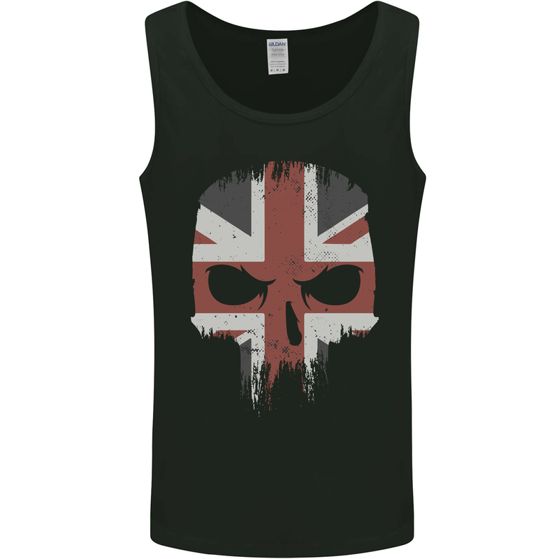 Union Jack Skull British Gym Biker Flag Mens Vest Tank Top Black