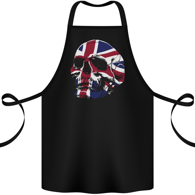 Union Jack Skull Cotton Apron 100% Organic Black