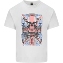 Union Jack Skulls Punk Rock n Roll Flag Mens Cotton T-Shirt Tee Top White