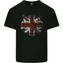 Union Jack Tiger Great Britain Flag UK Kids T-Shirt Childrens Black