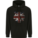 Union Jack Tiger Great Britain Flag UK Mens 80% Cotton Hoodie Black