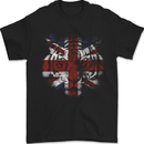 Union Jack Tiger Great Britain Flag UK Mens T-Shirt 100% Cotton Black