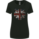 Union Jack Tiger Great Britain Flag UK Womens Wider Cut T-Shirt Black