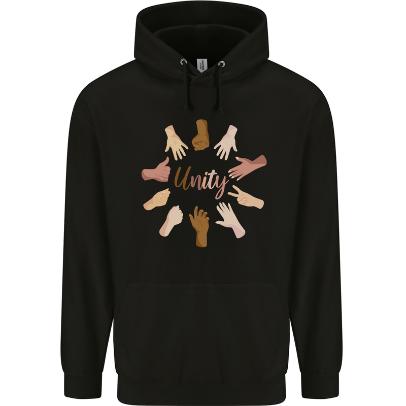 Unity Anti Racism Discrimination LGBT Sign Childrens Kids Hoodie Black