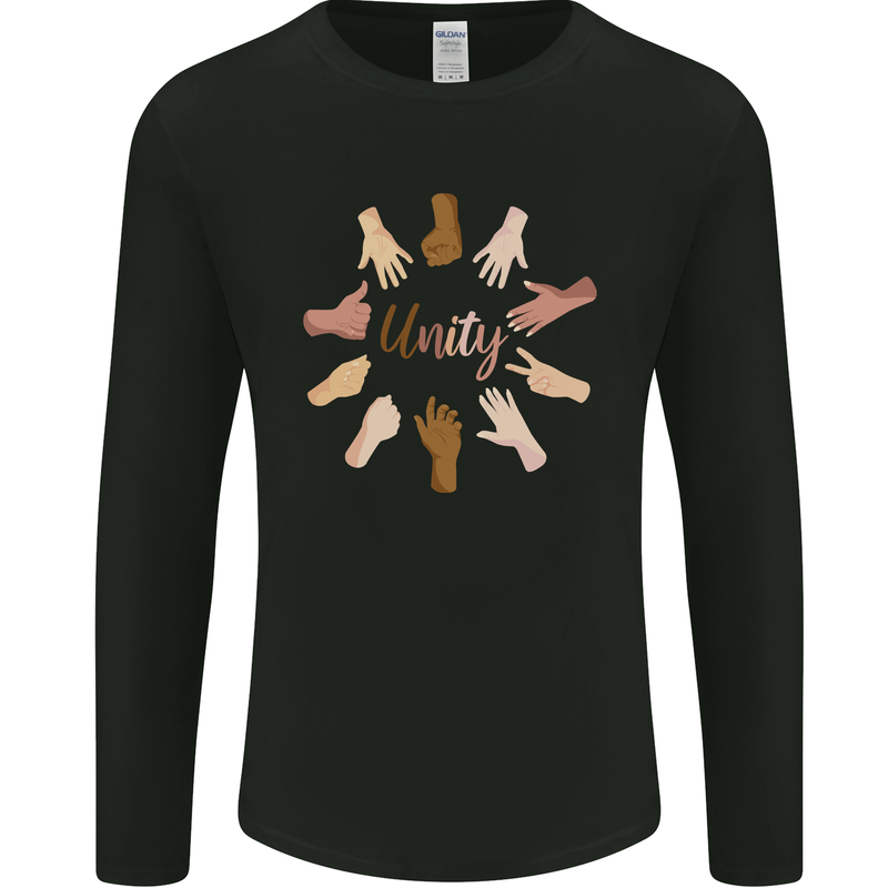 Unity Anti Racism Discrimination LGBT Sign Mens Long Sleeve T-Shirt Black