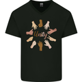 Unity Anti Racism Discrimination LGBT Sign Mens V-Neck Cotton T-Shirt Black