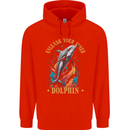Unleash Your Inner Dolphin Childrens Kids Hoodie Bright Red