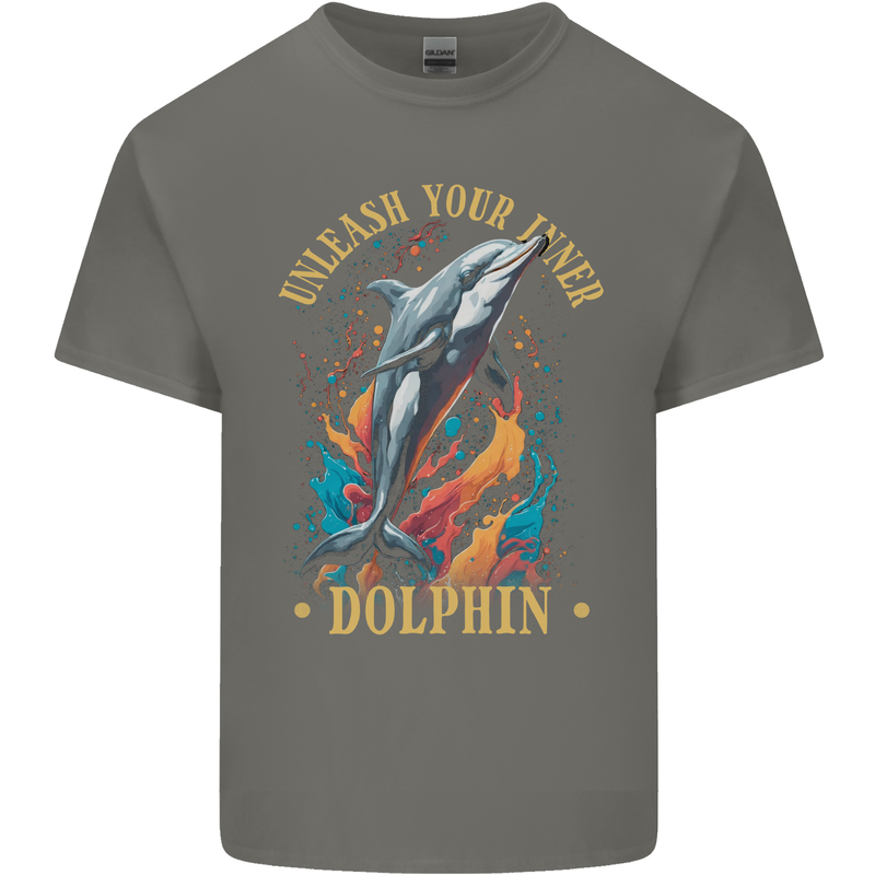 Unleash Your Inner Dolphin Kids T-Shirt Childrens Charcoal