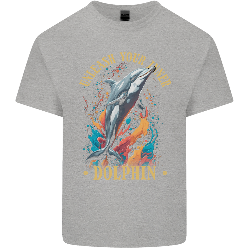 Unleash Your Inner Dolphin Kids T-Shirt Childrens Sports Grey