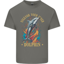 Unleash Your Inner Dolphin Mens Cotton T-Shirt Tee Top Charcoal