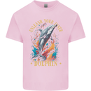 Unleash Your Inner Dolphin Mens Cotton T-Shirt Tee Top Light Pink