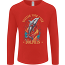 Unleash Your Inner Dolphin Mens Long Sleeve T-Shirt Red