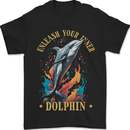 Unleash Your Inner Dolphin Mens T-Shirt 100% Cotton Black