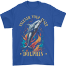 Unleash Your Inner Dolphin Mens T-Shirt 100% Cotton Royal Blue