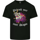 Unleash Your Inner Dragon Mens Cotton T-Shirt Tee Top Black