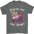 Unleash Your Inner Dragon Mens T-Shirt 100% Cotton Charcoal