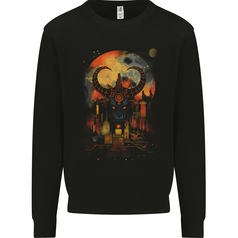 Urban Evil Bull Fantasy Mens Sweatshirt Jumper Black