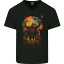 Urban Evil Bull Fantasy Mens V-Neck Cotton T-Shirt Black