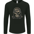 Urban Skull With Headphones Mens Long Sleeve T-Shirt Black