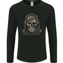 Urban Skull With Headphones Mens Long Sleeve T-Shirt Black