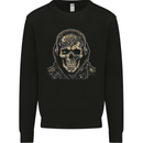 Urban Skull With Headphones Mens Sweatshirt Jumper Black