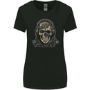 Urban Skull With Headphones Womens Wider Cut T-Shirt Black