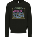 V Video Games Anti Valentines Day Gamer Gaming Mens Sweatshirt Jumper Black
