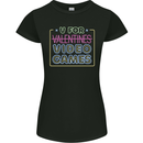 V Video Games Anti Valentines Day Gamer Gaming Womens Petite Cut T-Shirt Black