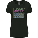 V Video Games Anti Valentines Day Gamer Gaming Womens Wider Cut T-Shirt Black