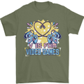 V Video Games Anti Valentines Day Gaming Gamer Mens T-Shirt 100% Cotton Military Green