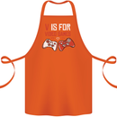 V is For Video Games Funny Gaming Gamer Cotton Apron 100% Organic Orange