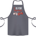 V is For Video Games Funny Gaming Gamer Cotton Apron 100% Organic Steel