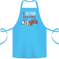 V is For Video Games Funny Gaming Gamer Cotton Apron 100% Organic Turquoise