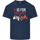 V is For Video Games Funny Gaming Gamer Kids T-Shirt Childrens Navy Blue