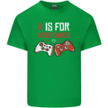 V is For Video Games Funny Gaming Gamer Mens Cotton T-Shirt Tee Top Irish Green