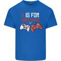 V is For Video Games Funny Gaming Gamer Mens Cotton T-Shirt Tee Top Royal Blue